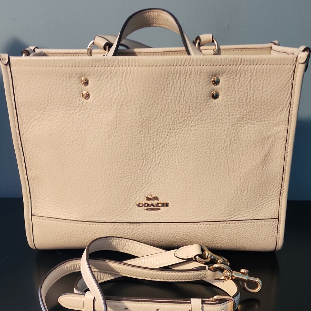 Coach Cream Leather Satchel
